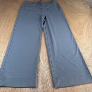 Halara Women’s Gray Wide Leg Pants L Button Front Stretch NWT